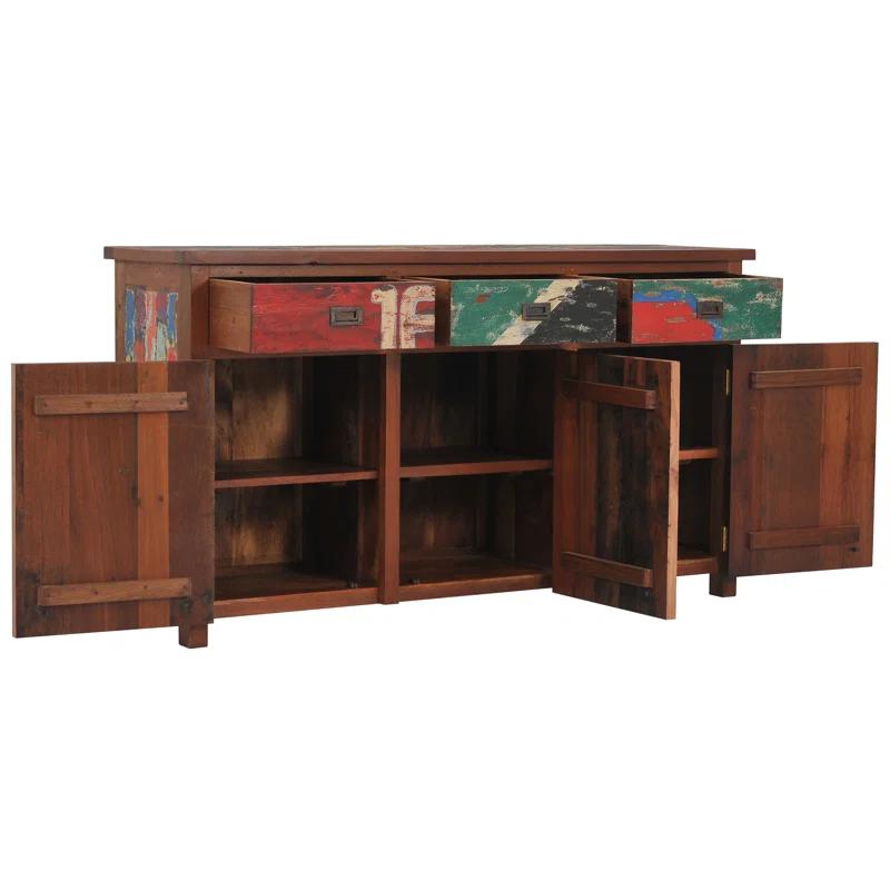 Chic Teak Solid Wood Freestanding Bathroom Cabinet