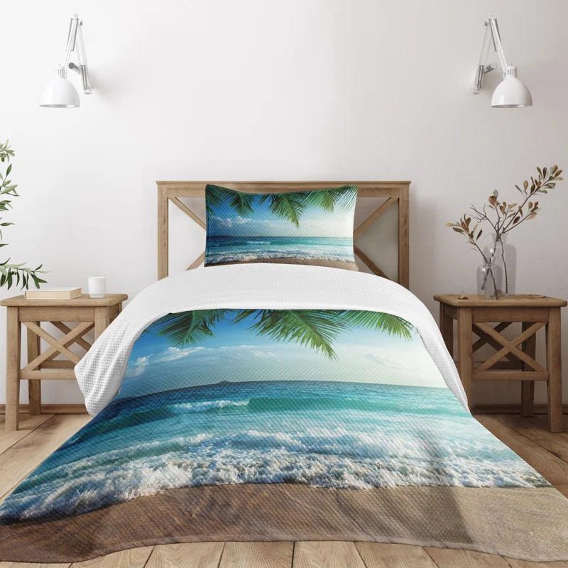 Ambesonne Ambesonne Ocean Bedspread Palms Tropical Island