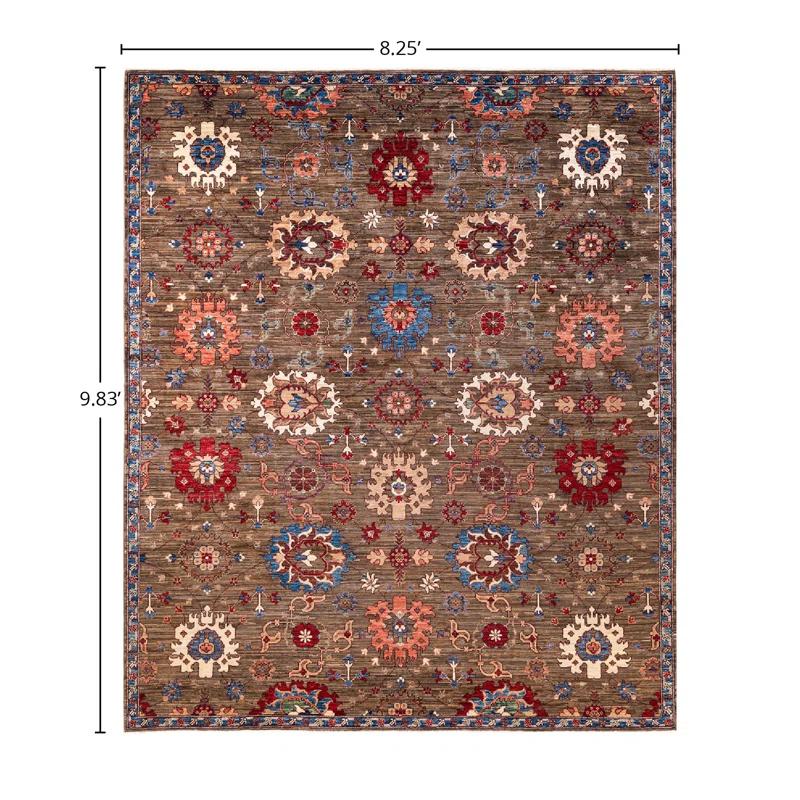 Isabelline Demontra One-of-a-Kind 8' 3" X 9' 10" New Age Wool Area Rug Brown