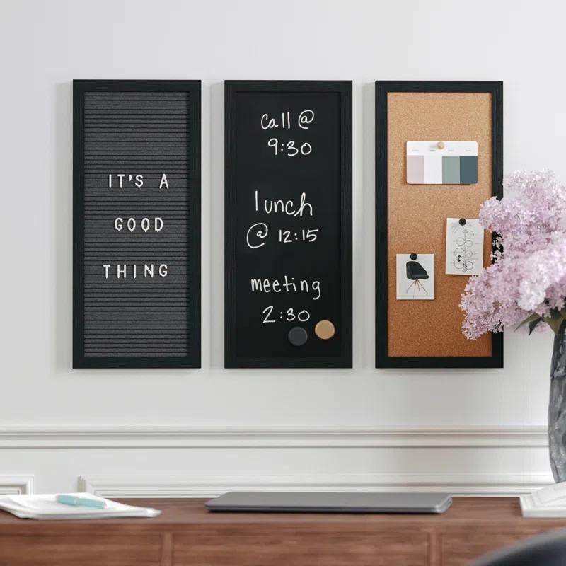 Martha Stewart Thomas Martha Stewart Cork Board, Chalk Board, Letter Board Set with Included Push Pins, Magnets, Liquid Chalk