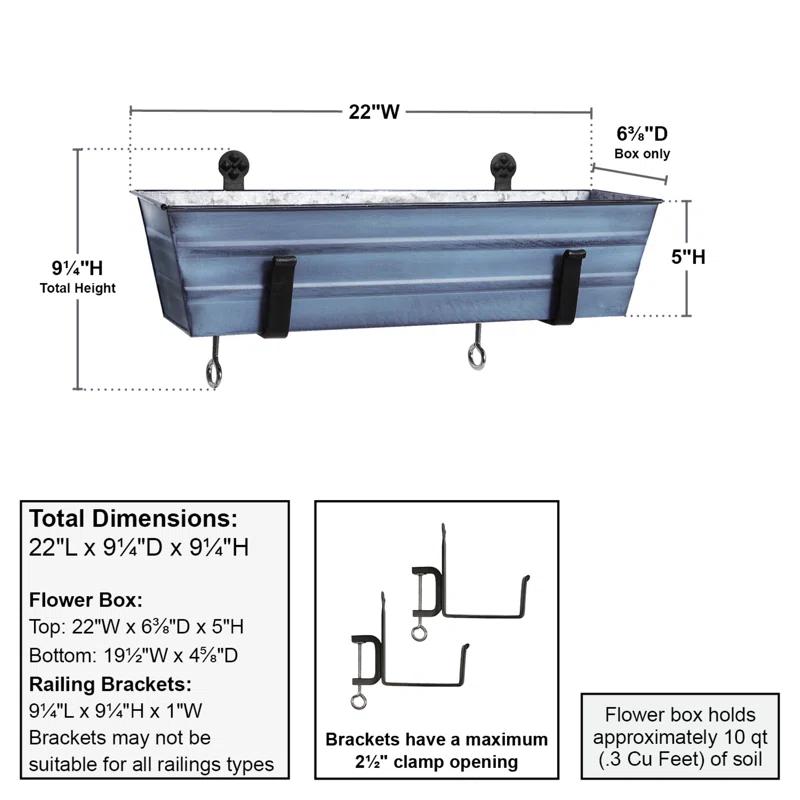 ACHLA Metal Window Box Planter