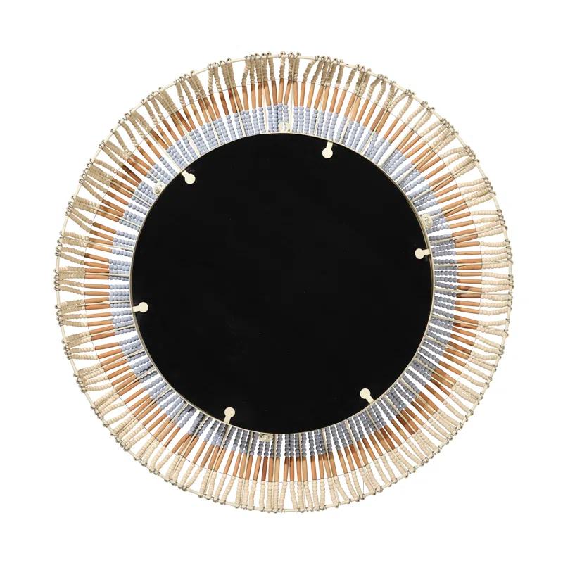 Jamie Young Company Native Solid Wood Round Wall Mirror