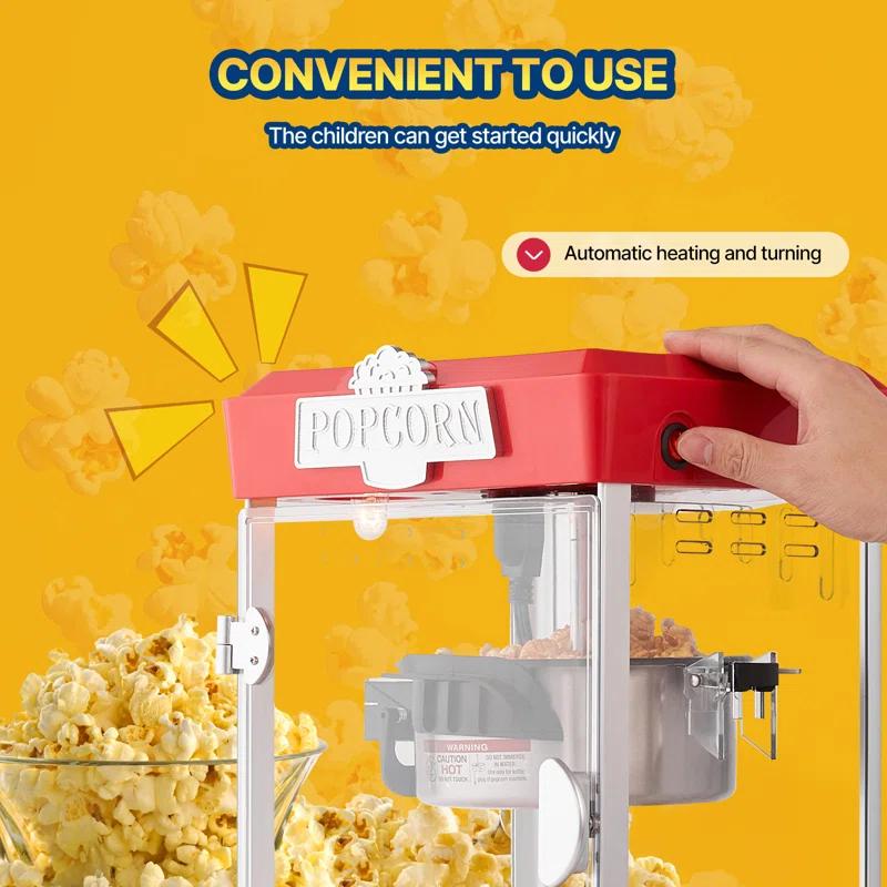 Stellweilan Tessberg Popcorn Popper Machine Tabletop Popcorn Maker 480W 4 Oz