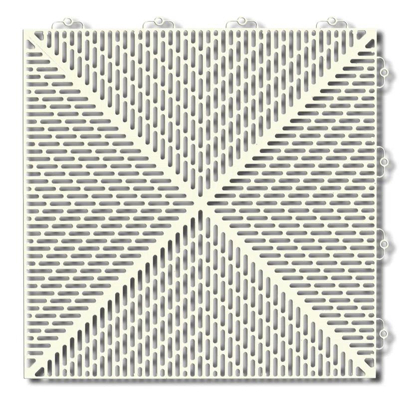 Mats Inc. Bergo Mats Inc. 14.9'' W x 14.9'' L Garage Flooring Drain Tiles in Sandstorm (Set of 14)