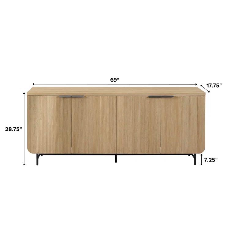 Willa Arlo™ Interiors Ludlow Reeded 4-Door Sideboard