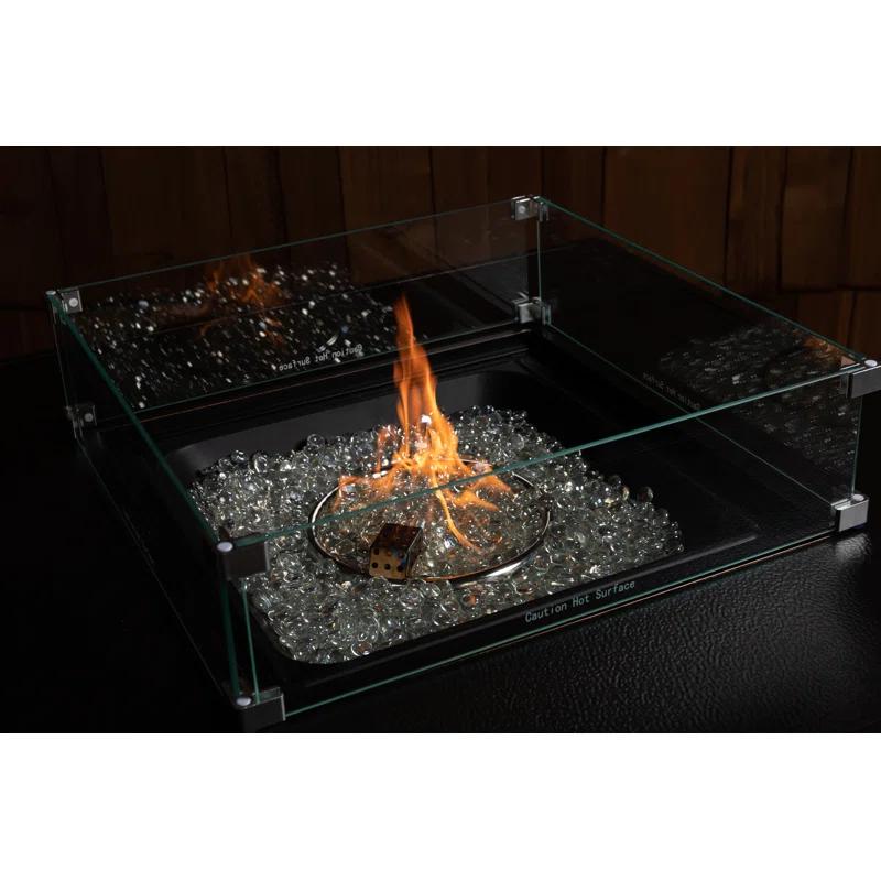 Fire Sense Wind Guard Clear Tempered Glass, Best Viewing Experience for Propane Gas Fire Pits & Patio Heater-22.5 Inches