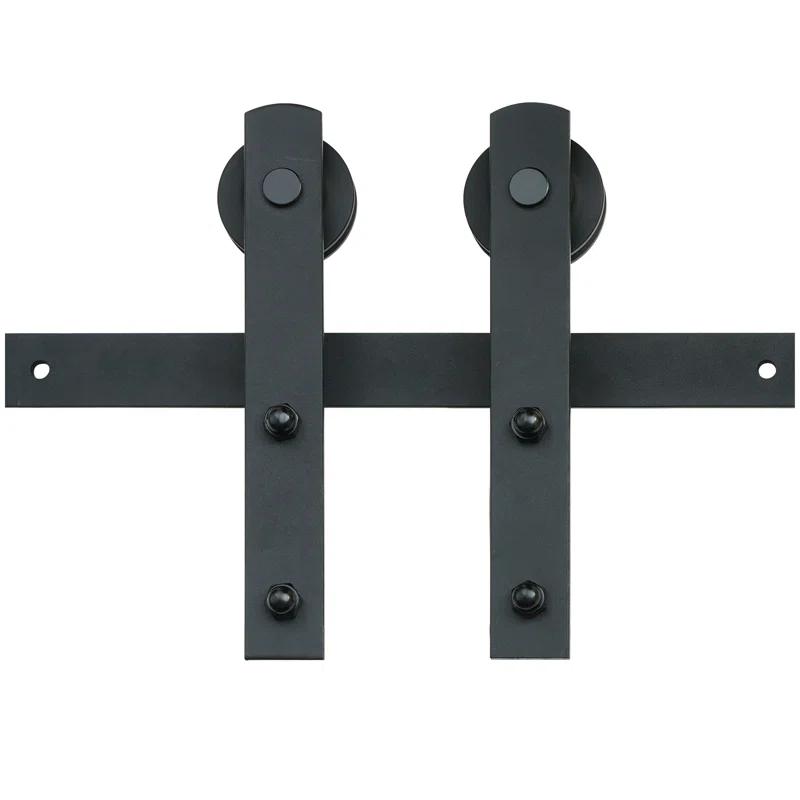 VEVOR Black Steel Single Door Barn Door Hardware Kit Standard Single