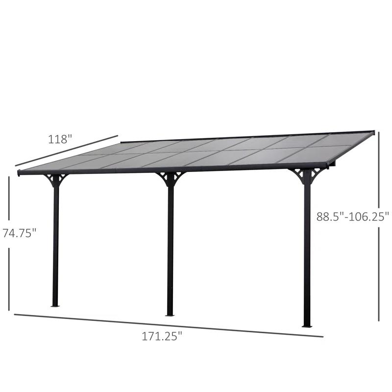 Outsunny 14 Ft. W x 10 Ft. D Aluminum Pergola with Canopy