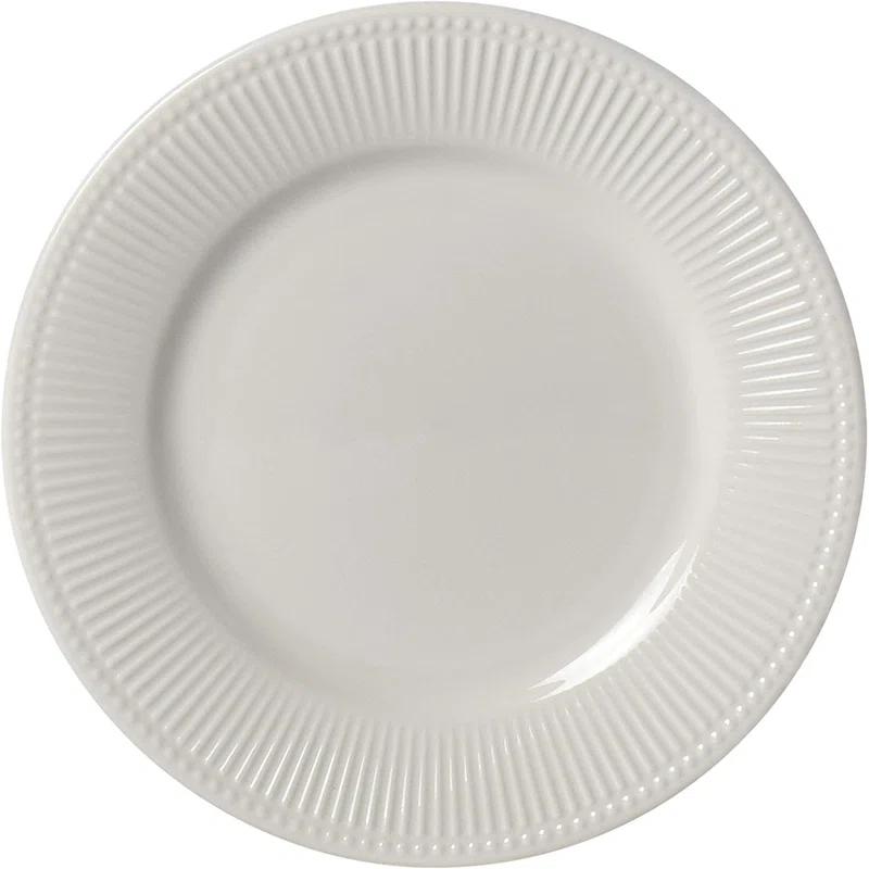 Tabletops Gallery Tabletops Gallery Fleur 16 Piece Dinnerware Set Embossed Bone White Porcelain (Dinner Plate, Salad)