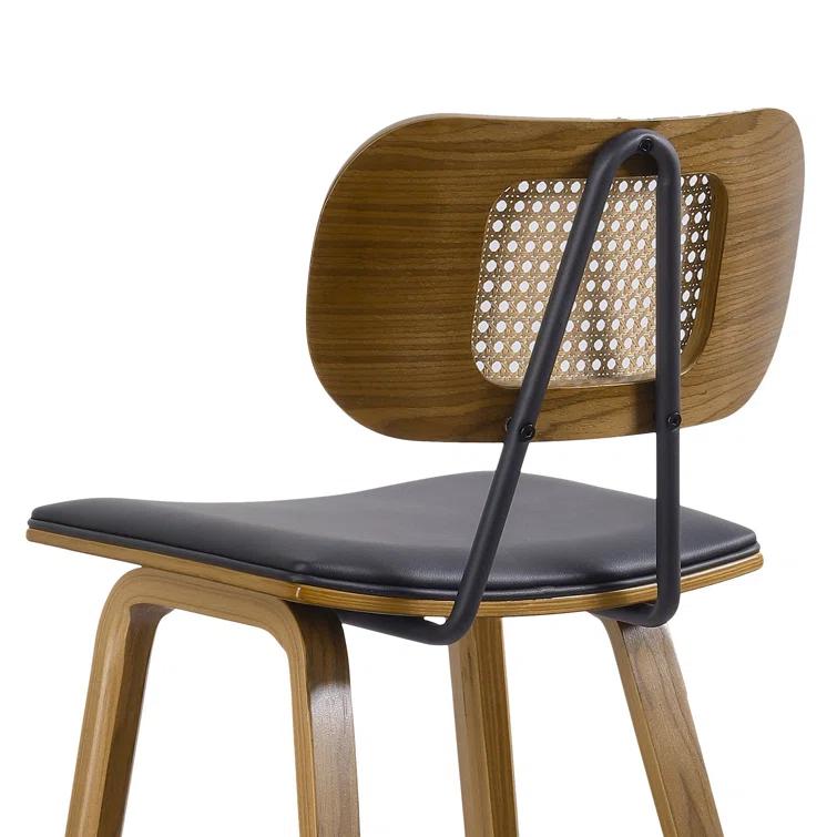 Latitude Run® 26" Upholstered Rattan Counter Height Stool (Set of 2)