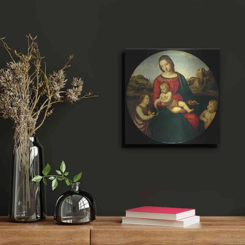 Astoria Grand 'Madonna with Child, St. John and a Child Saint' by Raphael, Metal Wall Art