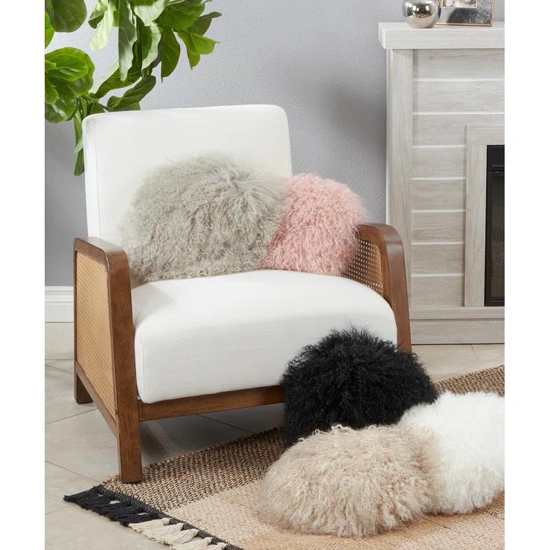 Saro Mongolian Lamb Pillows Throw Pillow