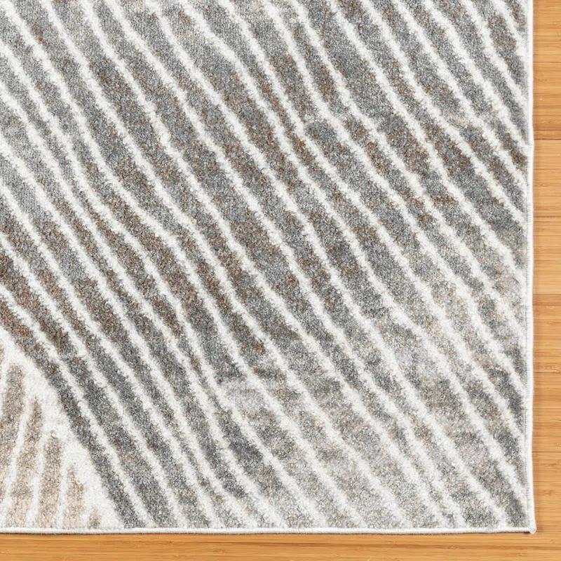 Gertmenian Gertmenian Alor Bisa Modern Abstract Gray/Ivory/Tan Polypropylene Indoor Area Rug