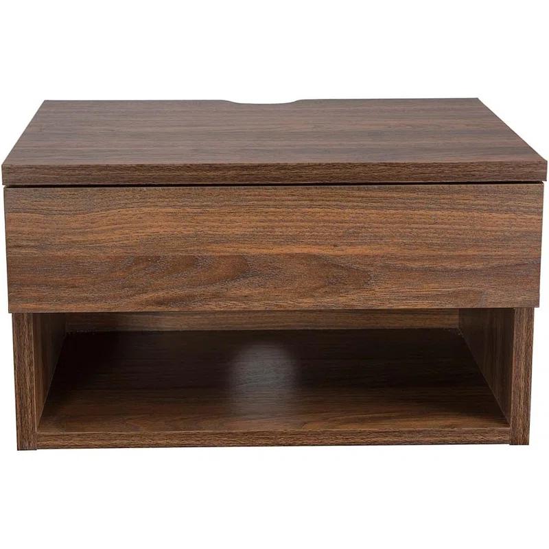 Nathan James Modern Floating Bedroom Nightstand with Storage Drawer and Open Shelf Cubby & Reviews | Wayfair