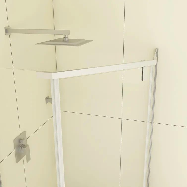 Bossicavelly 36" x 72" Neo-angle Pivot Semi Frameless Corner Shower Enclosure BOPSSD07CH