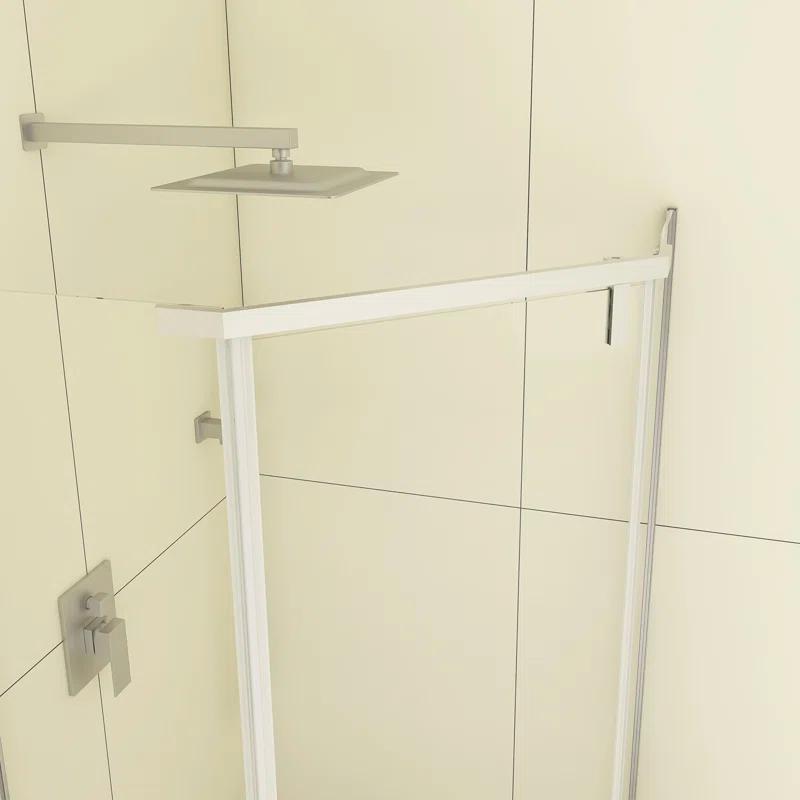 Bossicavelly 36" x 72" Neo-angle Pivot Semi Frameless Corner Shower Enclosure BOPSSD07CH