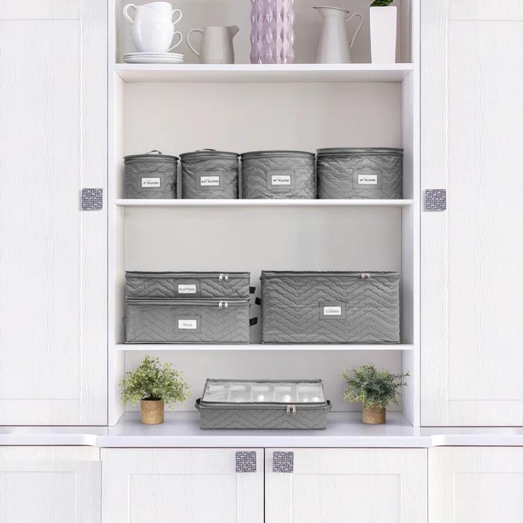 Sorbus 4 Piece Quilted Dinnerware Storage Set