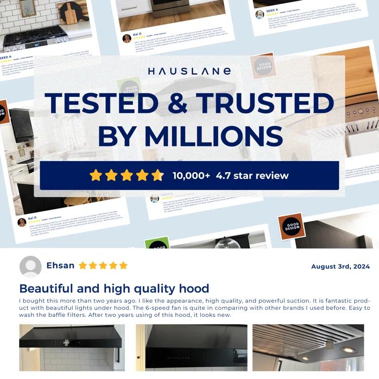 Hauslane Hauslane Range Hood 30 Inch - Under Cabinet Range Hood 30" Stainless Steel Kitchen Hood, Vent Hood 30 Inches, Stove Vent Hood for Kitchen, Vent Hoods 30 Inch with LED - Chef Series PS18 UC-PS18BSS-36