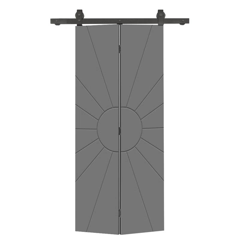 Calhome Modern Bi-Fold Barn Door with Sliding Hardware Kit
