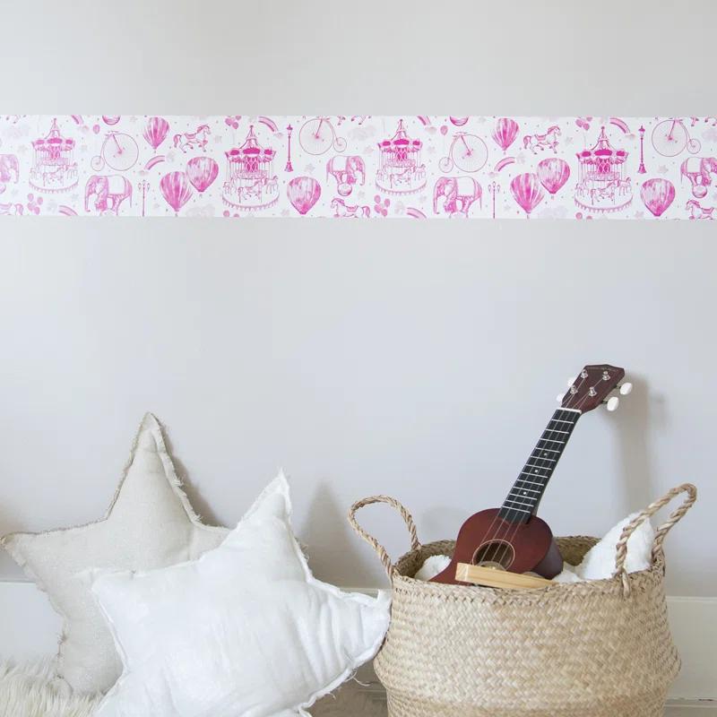 Tempaper Carnival Toile Peel and Stick Wallpaper Border, 6" x 15