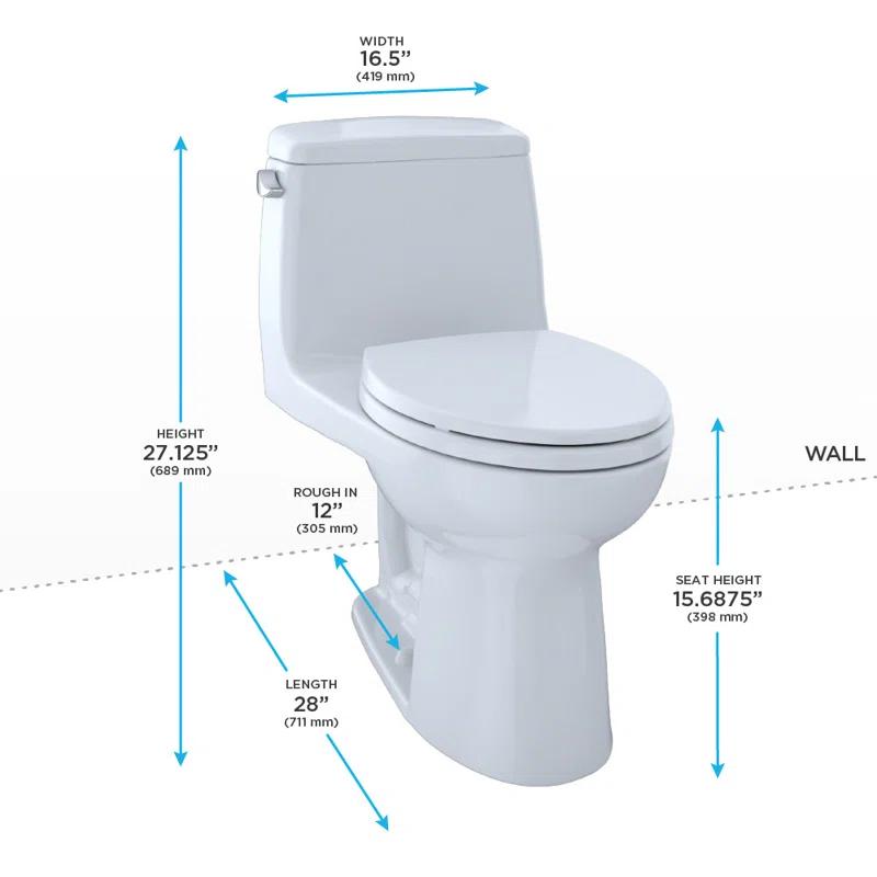 UltraMax® Eco 1.28 GPF (Water Efficient) Elongated One-Piece Toilet (Seat Included)