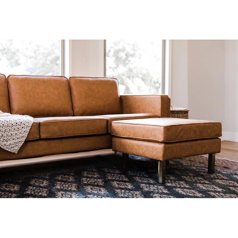 Albany Park Nova Faux Leather Ottoman