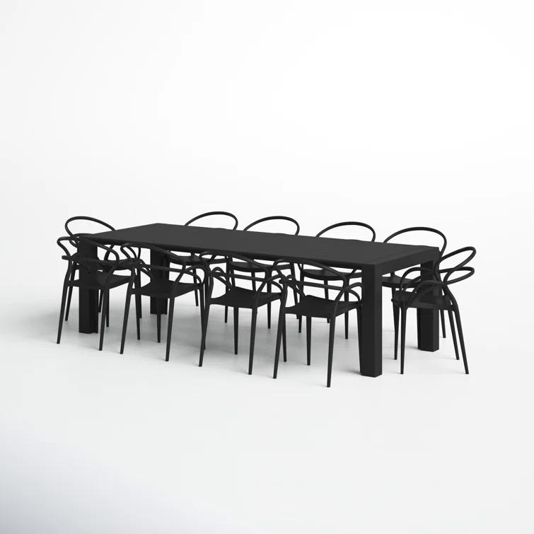 Comet 39.37'' Rectangular 10 - Person Outdoor Dining Set