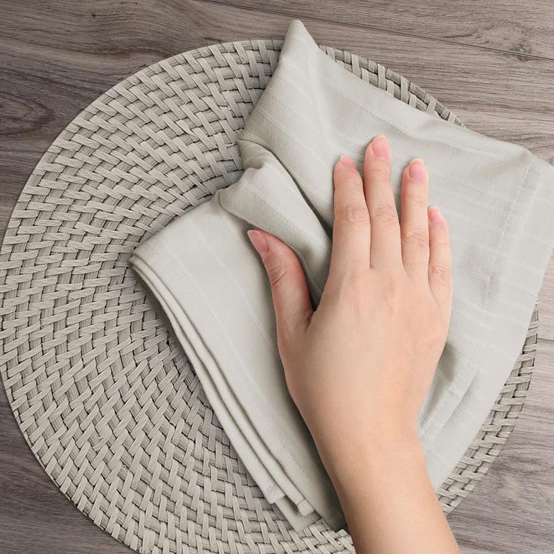 CounterArt Faux Basket Weave Reversible Round Plastic Placemats (Set of 4)