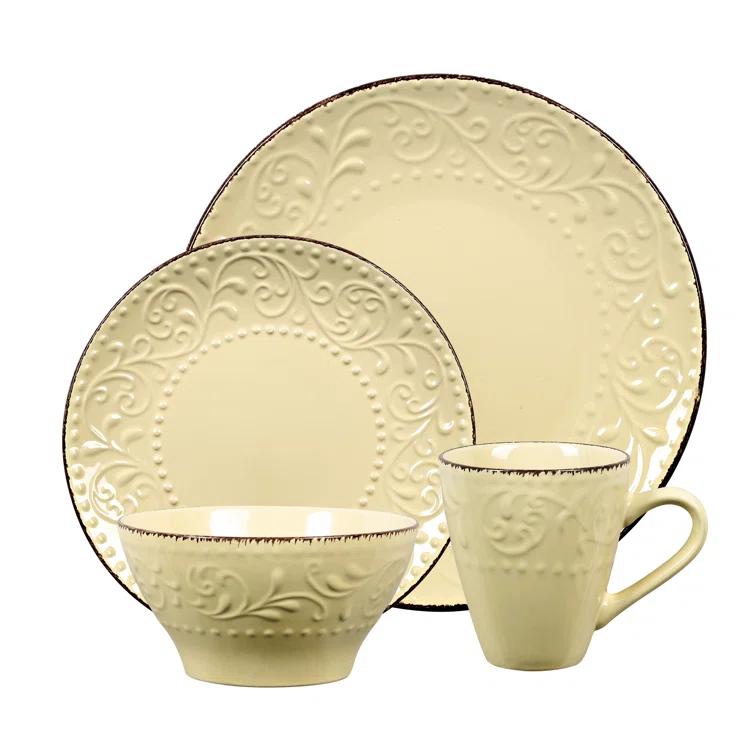 Lorren Home Trends Lorren 16 Piece Stoneware Dinnerware Set - Service for 4
