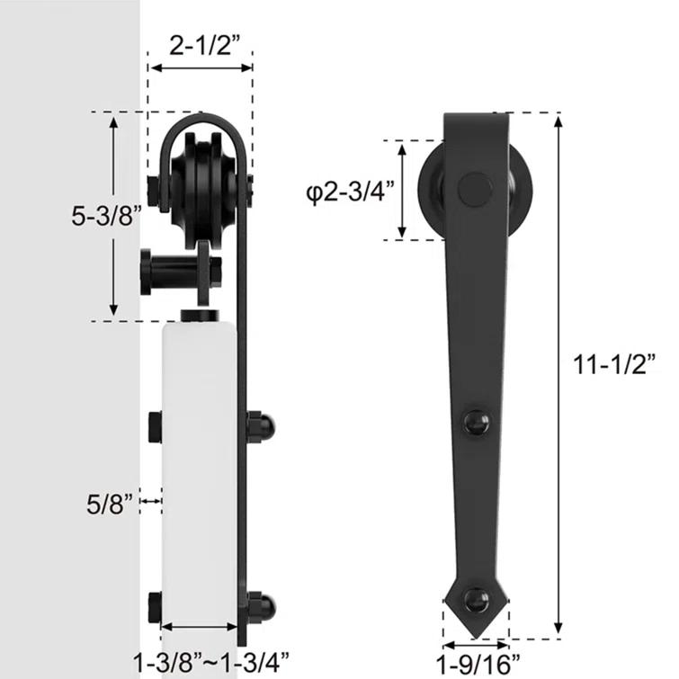 Lazio Sliding Standard Single Barn Door Hardware Kit