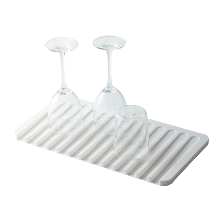 Yamazaki Home Self Draining Tray - Drying Board, Dish Drainer Mat, Silicone