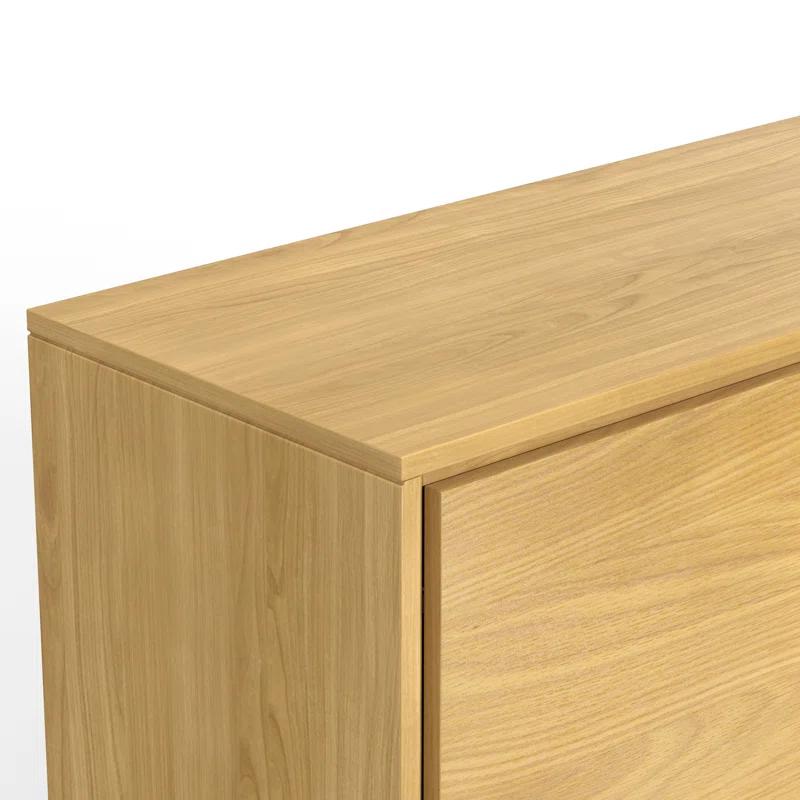Simpli Home Lowry 60"W Solid Wood Modern Industrial 2-Door Sideboard Buffet with 3 Center Drawers