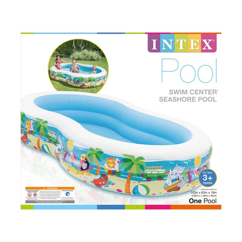 Intex Plastic Novelty Frame Set Pool 18'' H x 63'' W x 103'' L , with Pump Included