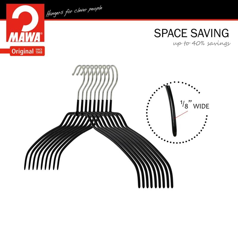 Mawa Metal Non-Slip Standard Hanger for Dress/Shirt/Sweater (Set of 20)