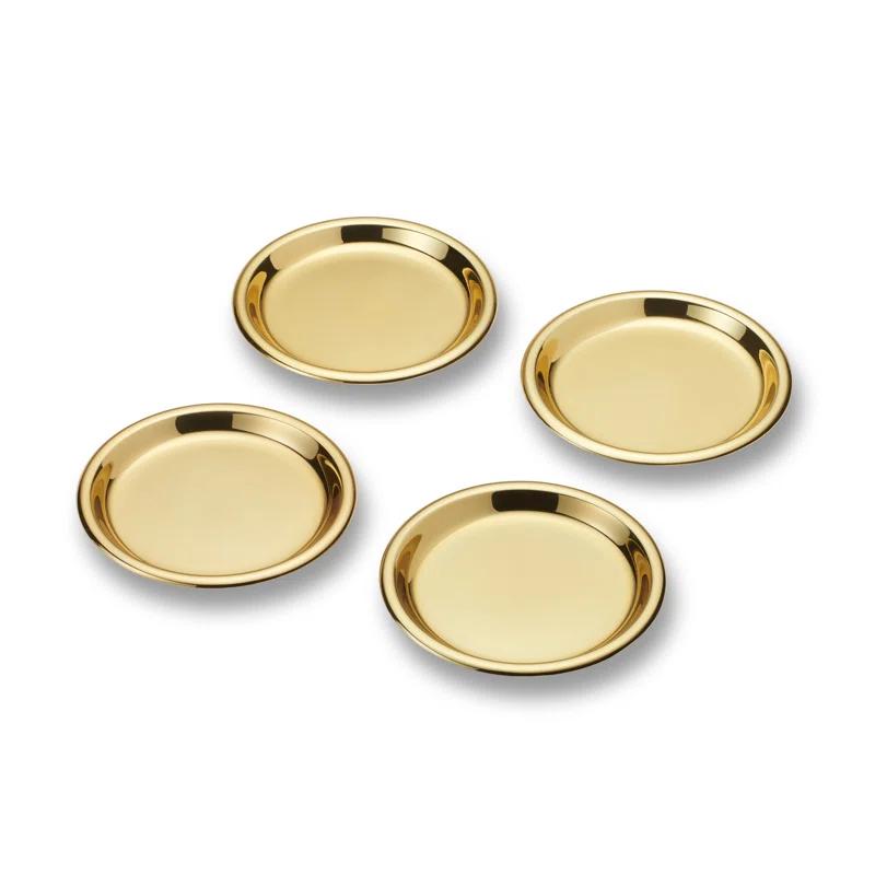 Marzia Metal Round 4 Piece Coaster Set (Set of 4)