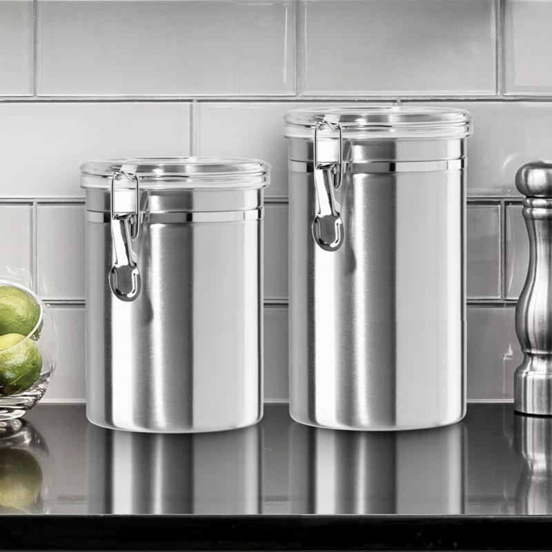 Stainless Steel Clamp Canister w/ Clear Lid