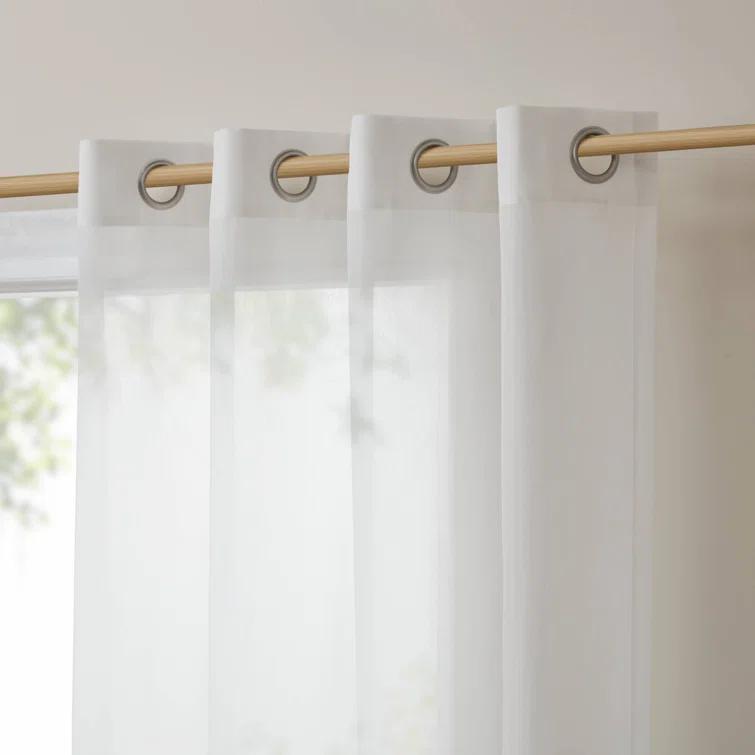 Madison Park Cecily Floral Printed Burnout Sheer Grommet Single Curtain Panel