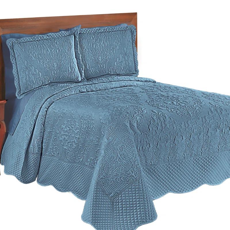 Winston Brands Lovely Victoria Damask Textured Design Oversized Bedspread