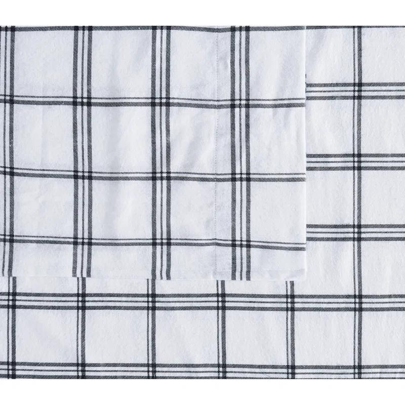Truly Soft Traditional Cozy 100% Cotton Standard Plaid Sheet Set