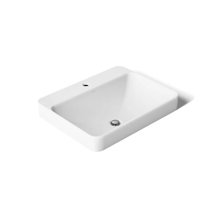 Kohler Vox® Vitreous China Rectangular Vessel Bathroom Sink with Overflow K-2660-1-0