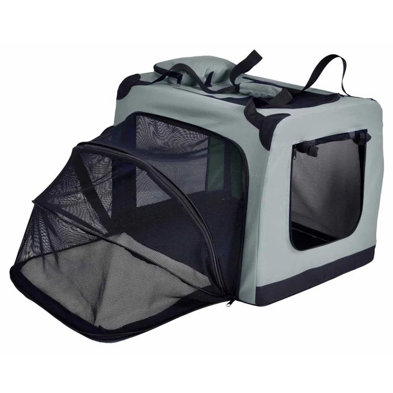 Pet Life 'Hounda Accordion' Metal Framed Soft-Folding Collapsible Dual-Sided Expandable Pet Dog Crate