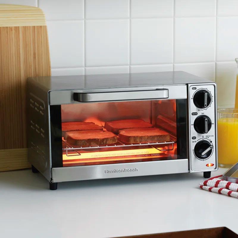 Hamilton Beach® Large 4-Slice Countertop Toaster Oven & Pizza Maker & Reviews | Wayfair