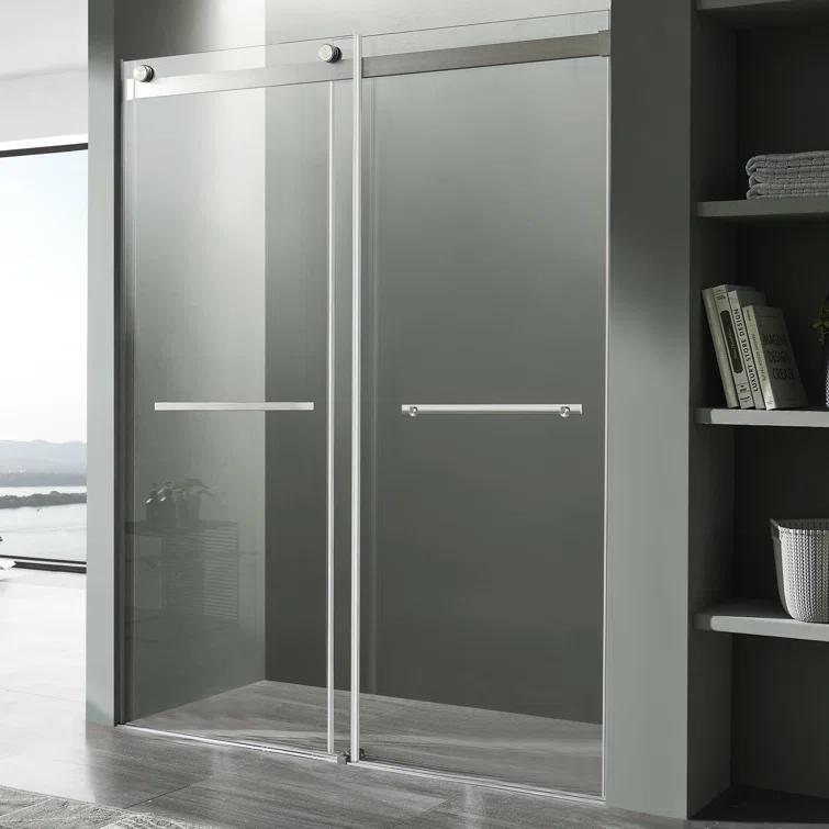 ANZZI Kahn 60" W x 76" H Double Sliding Frameless Shower Door SD-FRLS05802BN