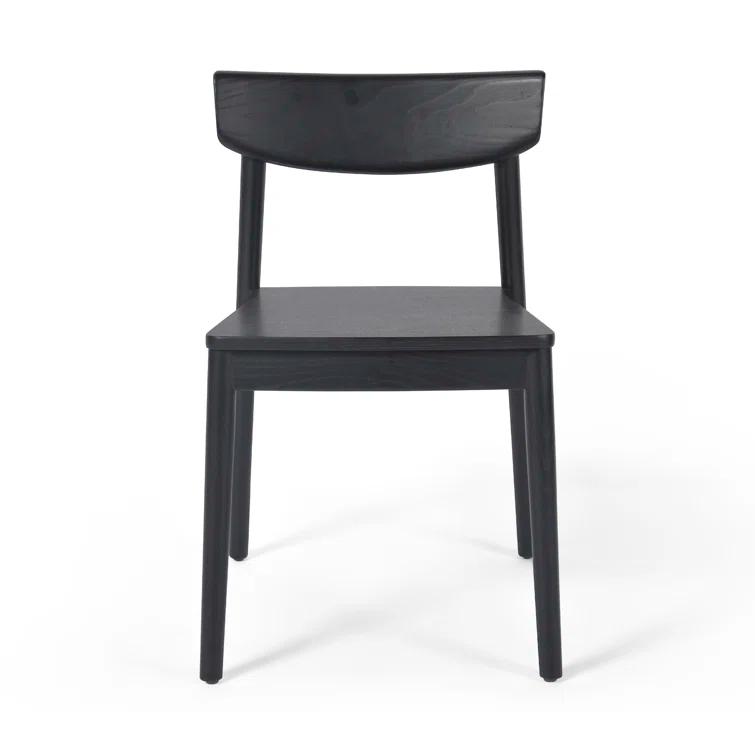 Maddie Black Solid Wood Upholstered Side Chair