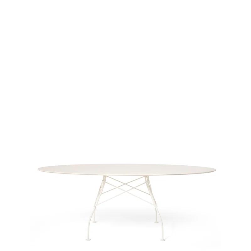 Kartell Glossy Oval Metal Base Dining Table