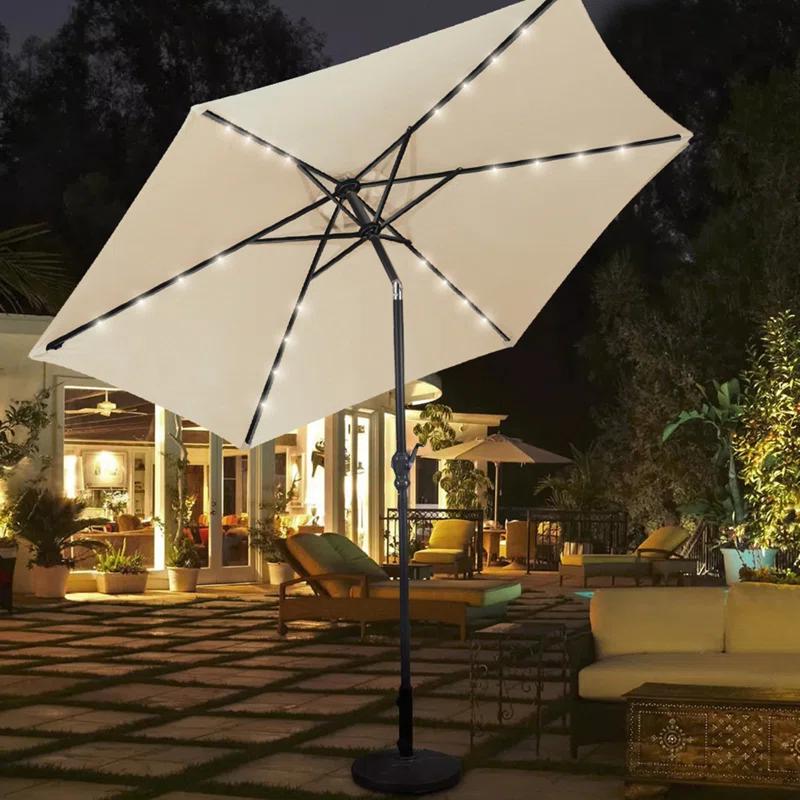 KUTIME Fruiteam 90'' Lighted Tilt Market Umbrella