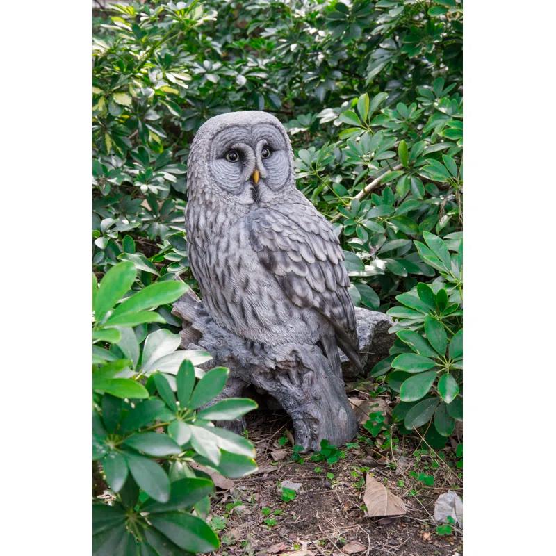 Hi-Line Gift Ltd. Owl on Stump Statue