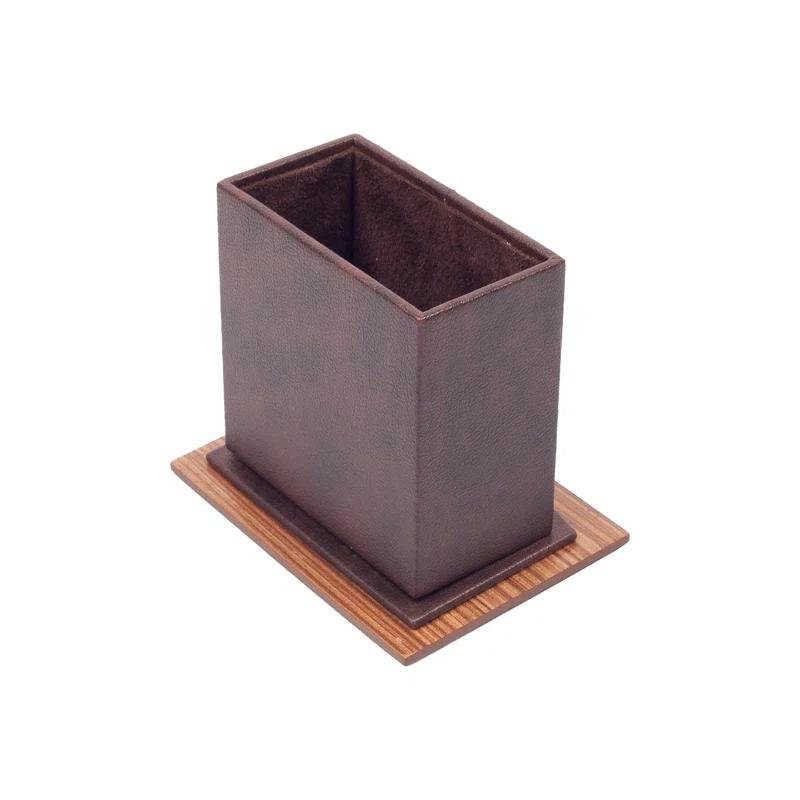 Ebern Designs Rakip Leather / Faux Leather Desk Organizer Set (Set of 10)