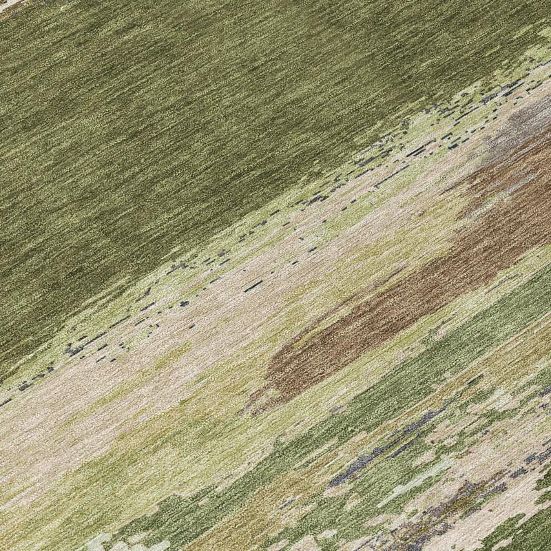 Machine Washable Indoor/Outdoor Chantille ACN1284 Olive Rug