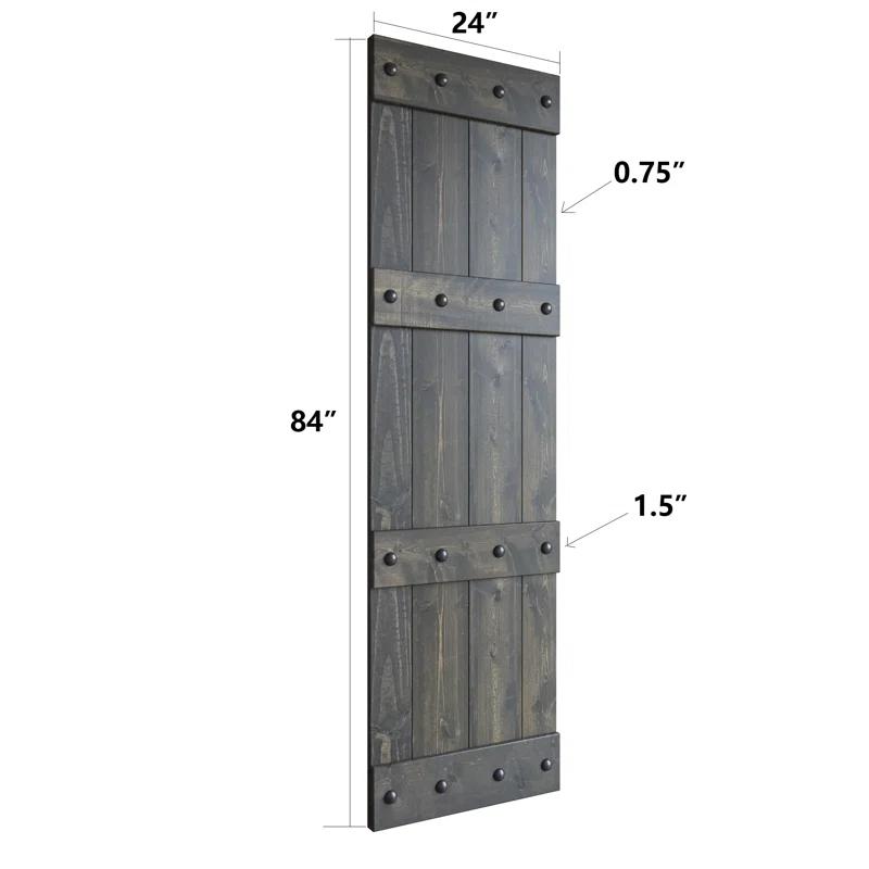 Coast Sequoia Castle Series Pine Wood Double Sliding Barn Door with Hardware Kit